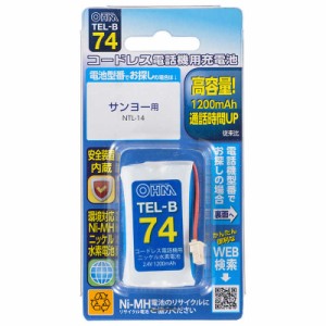 オーム電機　コードレス電話機用充電池 高容量タイプ　TEL-B74