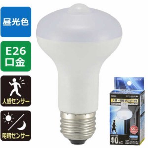 オーム電機　LED電球 レフランプ形 E26 40形相当 人感明暗センサー付 昼光色　LDR5D-W/S9