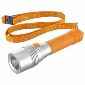オーム電機　LED ライト ウナルーチェ 50lm 電池付き オレンジ LED 単3乾電池 × 2 懐中電灯 防災　LHP-05D5-D