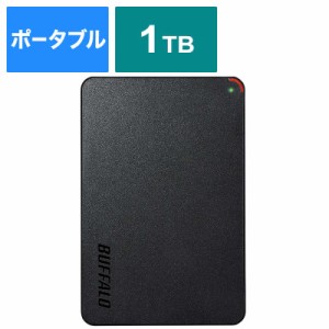 BUFFALO　外付け HDD USB-A接続 Chrome Mac Windows11対応 ブラック 1TB ポータブル型　HD-PCFS1.0U3-BBA