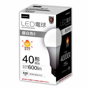 HIDISC　LED電球 一般電球40W相当 昼白色 [E26 /昼白色 /1個 /40W相当 /一般電球形 /全方向タイプ]　HDLED40W5000K