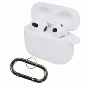 ラスタバナナ　Air Pods 第3世代 カラビナ付き シリコンケース カバー 衝撃吸収 ソフトケース エアポッズケース ホワイト 　6778AP3SI