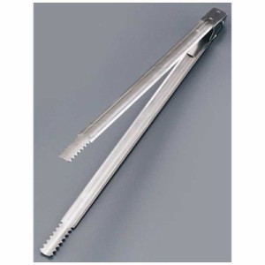 若林工業　18-0バネ付 炭バサミ 240mm 　BSM03240