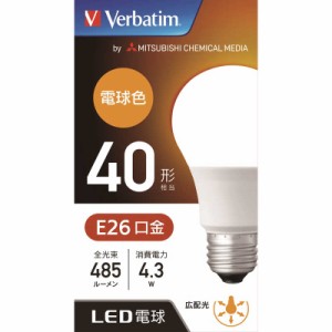 VERBATIMJAPAN　LED電球 バーベイタム(Verbatim) [E26/電球色/40W相当/一般電球形/広配光]　LDA4L-G/LCV1