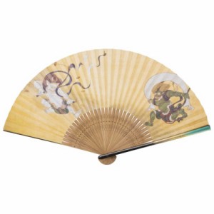 まえじゅう漆器　漆芸扇子 風神雷神　6L680