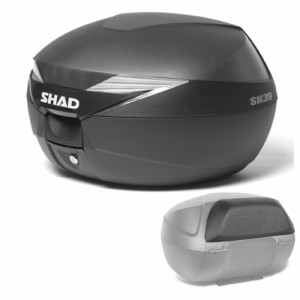 SHAD(シャッド) バイク トップケース・リアボックス 【セット売り】SH39 トップケース 無塗装ブラック バックレスト セット  