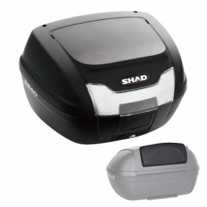 SHAD(シャッド) バイク トップケース・リアボックス 【セット売り】SH40 トップケース 無塗装ブラック バックレスト セット  