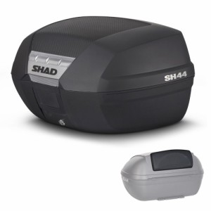 SHAD(シャッド) バイク トップケース・リアボックス 【セット売り】SH44 トップケース 無塗装ブラック バックレスト セット  