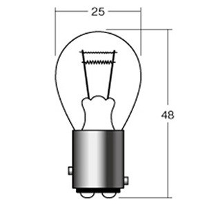 M＆H バイク ウィンカー・テール球 B3407OR 12V21/5W BAY15D オレンジ B-3407 OR 