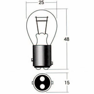 M＆H バイク ウィンカー・テール球 B3410 12V23/8W BAY15D B-3410 