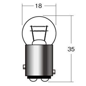 M＆H バイク ウィンカー・テール球 B5410OR 12V23/8W BAY15D オレンジ B-5410 OR 