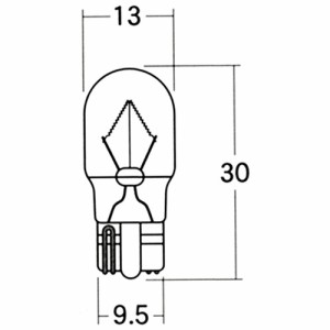 M＆H バイク ウィンカー・テール球 BWB51OR 12V15W ウエッジ中(W2.1×9.5d) オレンジ B-WB51 OR 