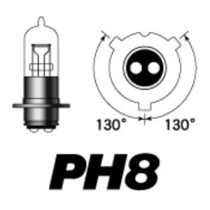M＆H バイク 電球 ヘッドライト球 PH8 12V35/36.5W P15D25-3 S6K(S2スーパーゴースト6000) 9A S6K