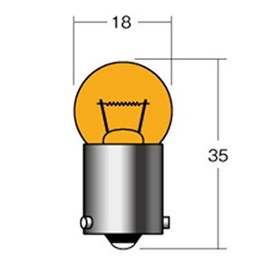 M＆H バイク ウィンカー・テール球 12V10W BAU15S(角度ピン) オレンジ 1P5108U OR 