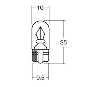 M＆H バイク メーター球 6v3w ウエッジ中(W2.1×9.5d) 1PWB06 