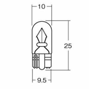 M＆H バイク ウィンカー・テール球 12v5w ウエッジ中(W2.1×9.5d) ホワイト 1PWB15 WH 