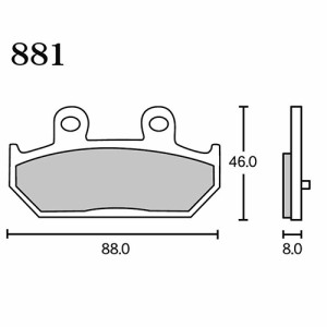 RK Japan(アールケー・ジャパン) バイク MA-X 881 ブレーキパッド 881MAX スカイウェイブ650’02〜’04(R)