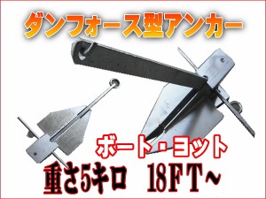 ダンフォース型アンカー ５キロ 小型ボート用