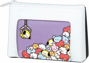 BT21 MININIフラットペンポーチ ホワイト クレーンゲーム ペンケース 筆箱 小物入れ かわいい 075276 カミオジャパン (キャラクターグッ