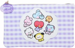 BT21 minini[ペンケース]フラットポーチ/ギンガムチェック LINE FRIENDS(キャラクターグッズ)