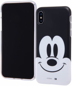 iPhoneX/iPhoneXs スマホケース ディズニー TPU/ソフト/スマホケース クローズアップ/ミッキー IN-DP8H/MK(キャラクター グッズ)