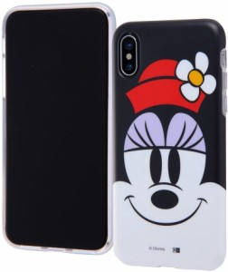 iPhoneX/iPhoneXs スマホケース ディズニー TPU/ソフト/スマホケース クローズアップ/ミニー IN-DP8H/MN(キャラクター グッズ)