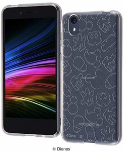 レイアウト Android One S3用TPU ソフト スマホケース キラキラ ディズニー ミッキー・クリア RT-DANS3A/MKC(キャラクターグッズ)