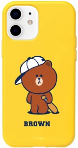 [LINE FRIENDS 公式ライセンス品] iPhone 12 mini ソフト ケース ライン フレンズ [ ブラウン マット仕上げ TPU アイフォン 12 ミニ カバ