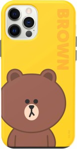 [LINE FRIENDS 公式ライセンス品] iPhone 12 Pro Max ケース ライン フレンズ [ ブラウン 二重構造 ハイブリッド 耐衝撃 アイフォン 12 