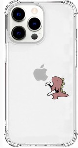 iPhone 13 Pro スマホケース [ エイカン恐竜 キャラクター 透明 TPU  耐衝撃] おしごとザウルス 日曜大工 ピンク AK20997i13P(キャラクタ