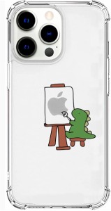 AKAN iPhone 13 Pro ケース ソフト タフ [ エイカン 人気 恐竜 キャラクター 透明 TPU 密着痕防止 4つ角 エアクッション 耐衝撃 防塵 ワ