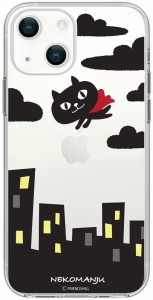 abbiFRIENDS iPhone 13 mini ケース ソフトクリア [ アップルマーク りんご フレンズヒル NEKOMANJU キャラクター ワイヤレス充電 ] ネコ