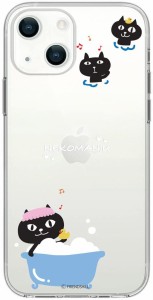 abbiFRIENDS iPhone 13 mini ケース ソフトクリア [ アップルマーク りんご フレンズヒル NEKOMANJU キャラクター ワイヤレス充電 ] ネコ