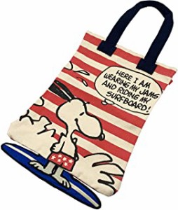 SNOOPY足パタパタトートBag（Peanuts SURF'S UP）赤(キャラクター グッズ)