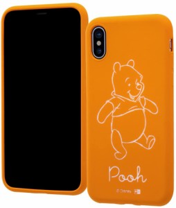 iPhone X/iPhone XS ケース ディズニー キャラクター シリコンケース カーヴィング/プー IN-DP8C/PO(キャラクターグッズ)