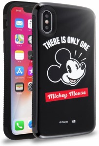 iPhoneXs iPhoneX Disney/耐衝撃 スマホケース 二重構造 ICカード収納可能 ミッキー(キャラクター グッズ)