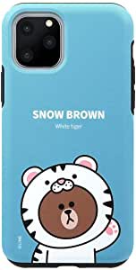 LINE FRIENDS iPhone 11 Pro ケース JUNGLE BROWN DUAL GUARD スノーブラウン(ラインフレンズ)5.8インチ アイフォン 背面 カバー【公式ラ