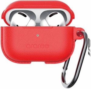 araree AirPods Pro Case レッド/保護ケース 吸盤設計蓋 シリコンカラビナ付き 落下防止/ワイヤレス充電対応/AR18572APP