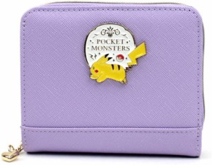 ポケモン ポケットモンスター ピカチュウ 2つ折り財布 ラウンドファスナー[パープル](キャラクター グッズ)