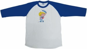 水森亜土 マリン 7分袖ラグランスリーブTシャツ ブルー Mサイズ(キャラクターグッズ)