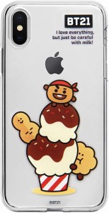 BT21 iPhoneXs/X スマホケース/SHOOKY/TPU 5.8インチ ラインフレンズ 公式/ KCB-CDS006(キャラクター グッズ)