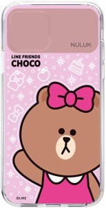 LINE FRIENDS iPhone 11 Pro ケース LEDで光る LIGHT UP CASE ベーシック チョコ (ラインフレンズ) 開閉式スライドでカメラレンズ保護 ア