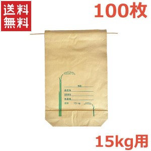 米袋 15kg用 100枚入り 紙バンド 紐付き 米用紙袋 バッグ 収納 新米 収穫 保存 保管 梱包