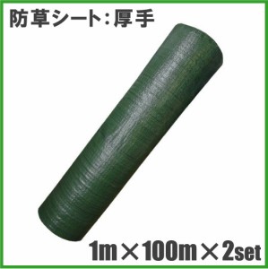 厚手 防草シート 1m×100m 2セット 200m 農業資材 雑草防止シート 雑草対策