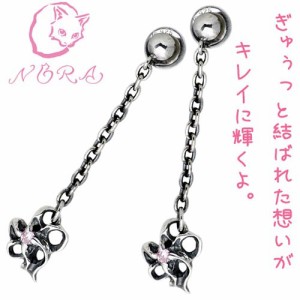 ノラ NORA ピアス レディース シルバー925 リボンの 2個売り 両耳用 プレゼント ギフト 猫 ねこ ネコ キュービック シンプル おしゃれ か