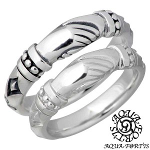 アクアフォーティス AQUA FORTIS シルバー ペアリング 指輪 2本セット 7〜21号 ハンドデザイン ダイヤモンド アクアシルバー FR-010F-RC-