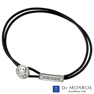 ドクターモンロー Dr MONROE シルバー ブレスレット メンズ レザー メッセージ 牛革 プレゼント RE-21-SV