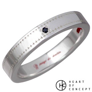 ハートオブコンセプト HEART OF CONCEPT リング 指輪 メンズ スター ライン シルバー ブラックダイヤモンド 13〜21号 HCR-275BKD