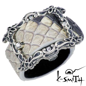 ケースミス K-SMITH リング 指輪 メンズ シルバー バックル RING レザー パイソン キュービック 13〜21号 KI-00148-P