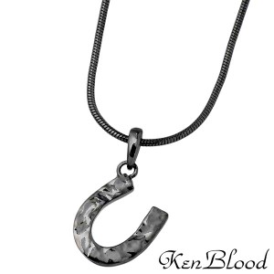 ケンブラッド KEN BLOOD シルバー ネックレス メンズ レディース 馬蹄 ブラック ホースシュー KP-391BK 送料無料